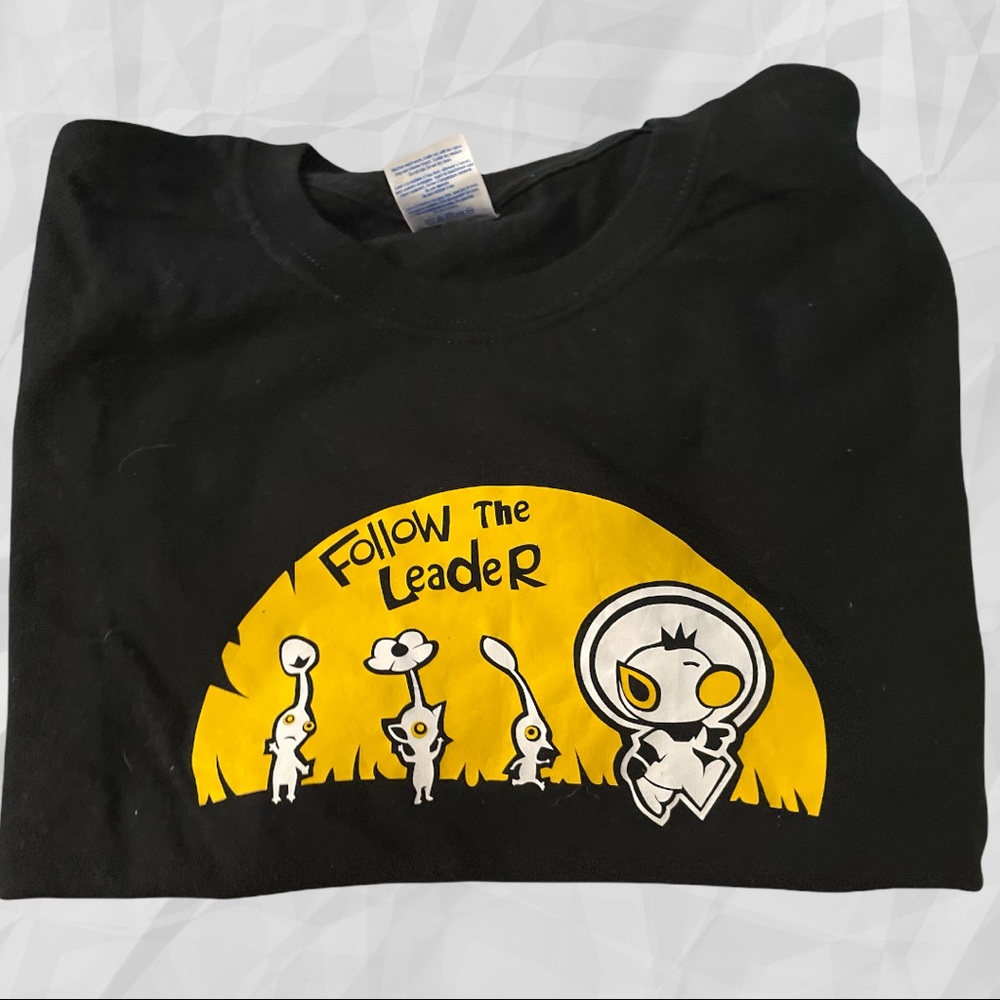 Black Large Pikmin New Follow the leader anime manga gaming tee t-shirt A102